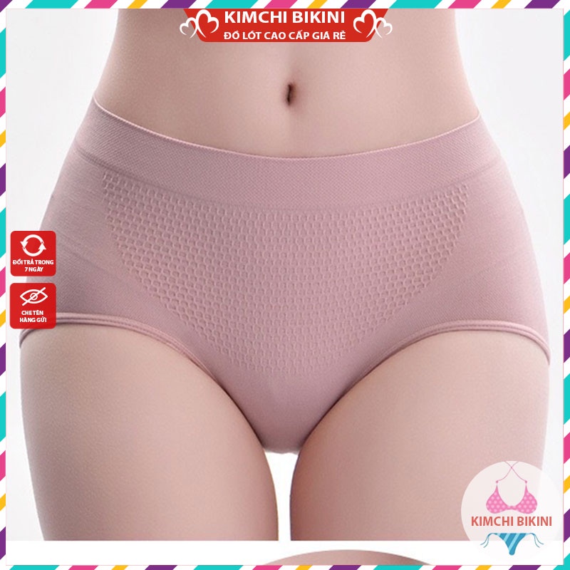 [Thanh Lý] Quần lót nữ cotton freesize cạp to co giãn 4 chiều ko túi zip cho 40-63kg Chip thông hơi kháng khuẩn QL002