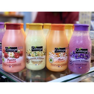 [Set 2 CHAI] sữa tắm Cottage 250ml và tẩy da chết Cottage Pháp 270ml | LinhBi Shop