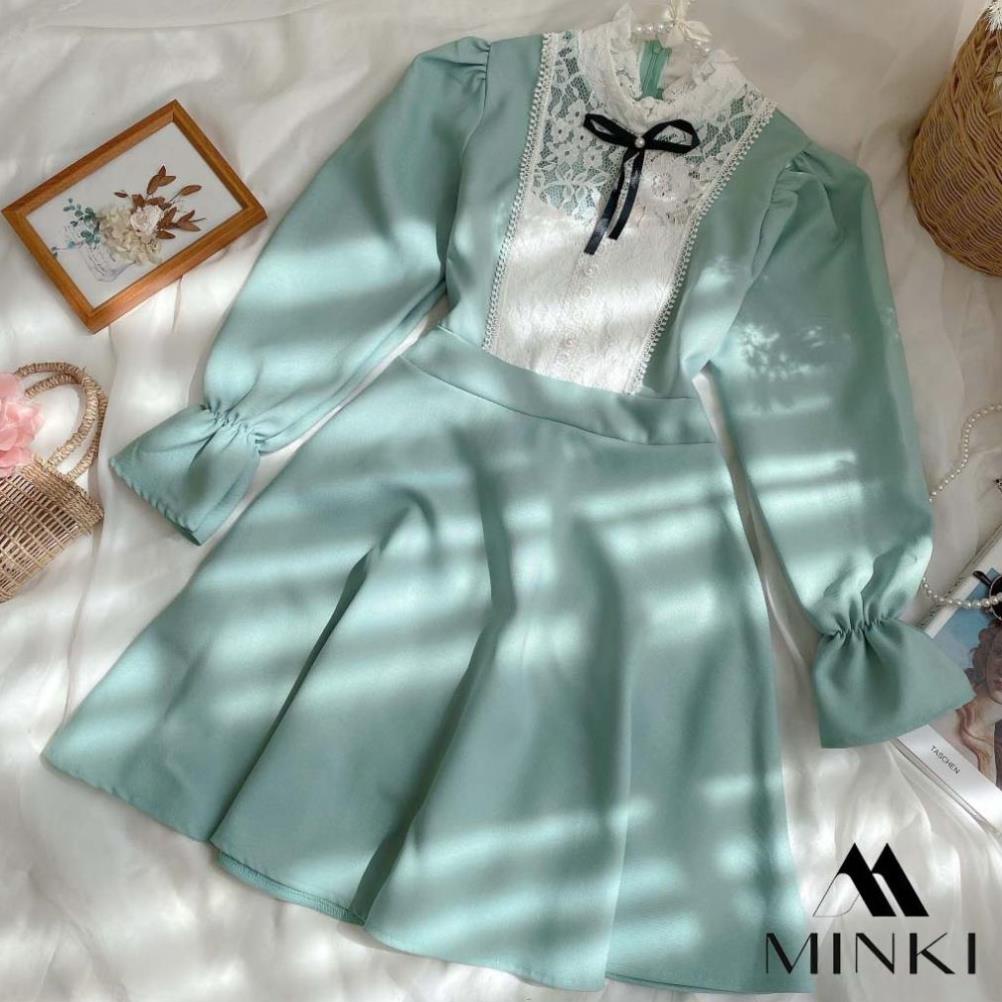 [NEW2022] ĐẦM XANH ĐEN PHỐI REN NGỰC - CHẤT LIỆU REN CAO CẤP - MÀU XANH VÀ ĐEN | BigBuy360 - bigbuy360.vn