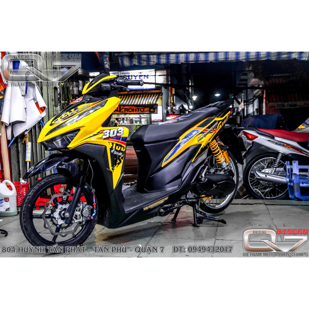 Tem rời vario - vàng đen - decalq7
