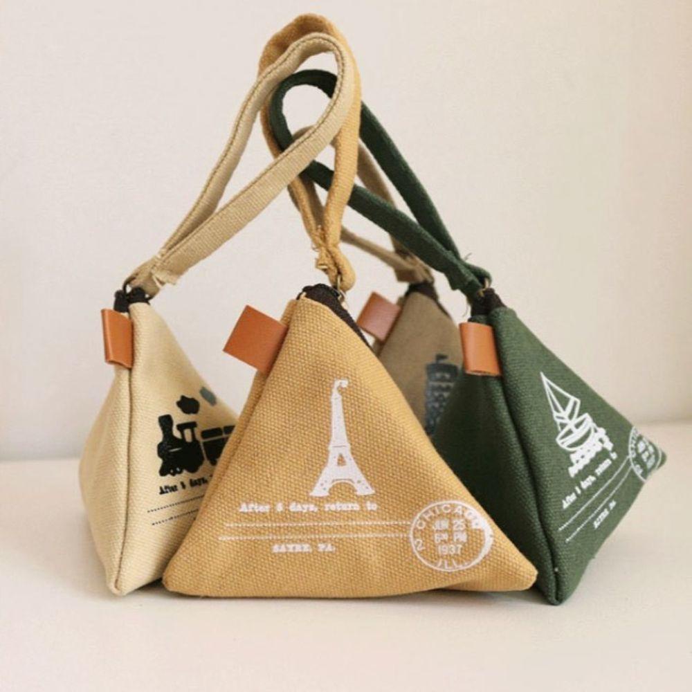 FORBETTER Ví Đựng Tiền Xu / Son Môi / Chìa Khóa Mini Hình Bánh Bao Bằng Vải Canvas