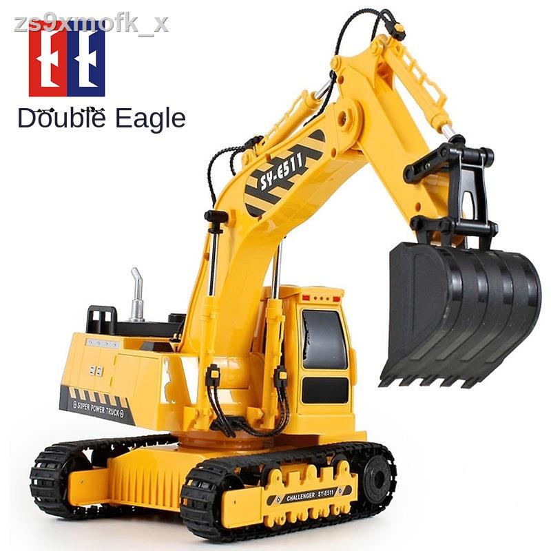 ♣☊┅Double Eagle E511-001 máy xúc điều khiển từ xa điện đa chức năng xe kỹ thuật lập trình giáo dục trẻ em đồ chơi khối x