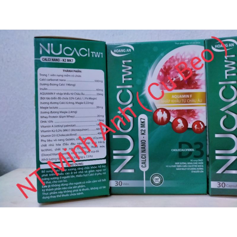 NUCACL TW1-Calci NaNo- K2MK7🥰HÀNG CHÍNH HÃNG🥰Hỗ trợ bổ sung canxi
