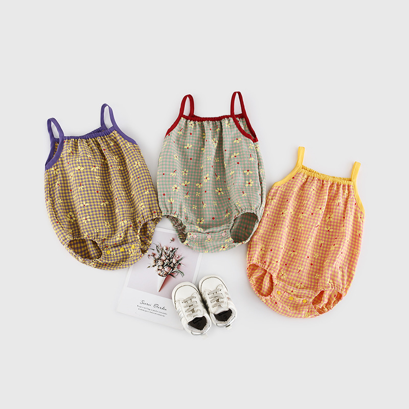 Đầm yếm in họa tiết hoa dễ thương thời trang dành cho bé gái