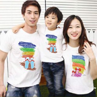 Combo áo gia đình biển đủ size (Em Hồng)