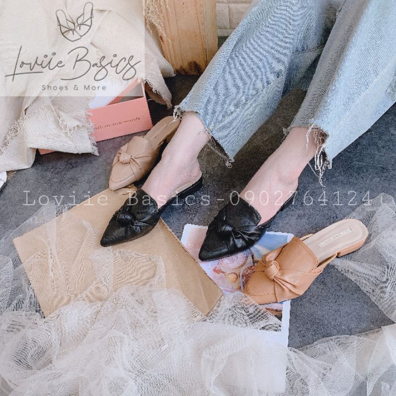 SỤC NỮ LOVIIE BASICS - DÉP BỆT BÍT MŨI THỜI TRANG - GIÀY SỤC MŨI NHỌN QUAI NGANG KHÓA ĐÁ D201283