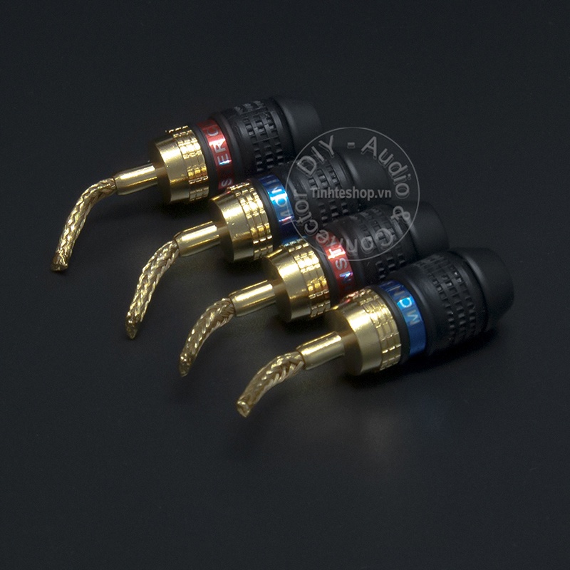 Giắc mỏ chim mềm nhân đồng 24K 2.5mm cắm cho Loa Âm ly 4 chiếc