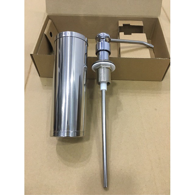 Bình xà bông 100% inox cần nhấn hơi đựng nước rửa chén - siêu bền đẹp và tiện lợi .