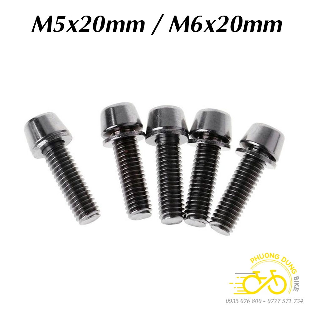 Ốc vít thép xe đạp M5x20mm / M6x20mm