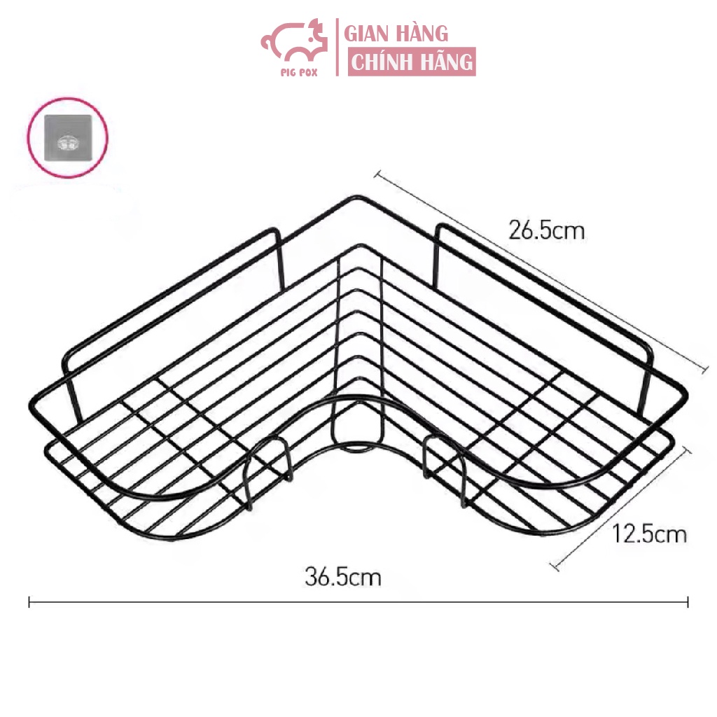Kệ Góc Dán Tường Để Đồ Nhà Tắm Chất Liệu Thép Không Rỉ - PIGPOX