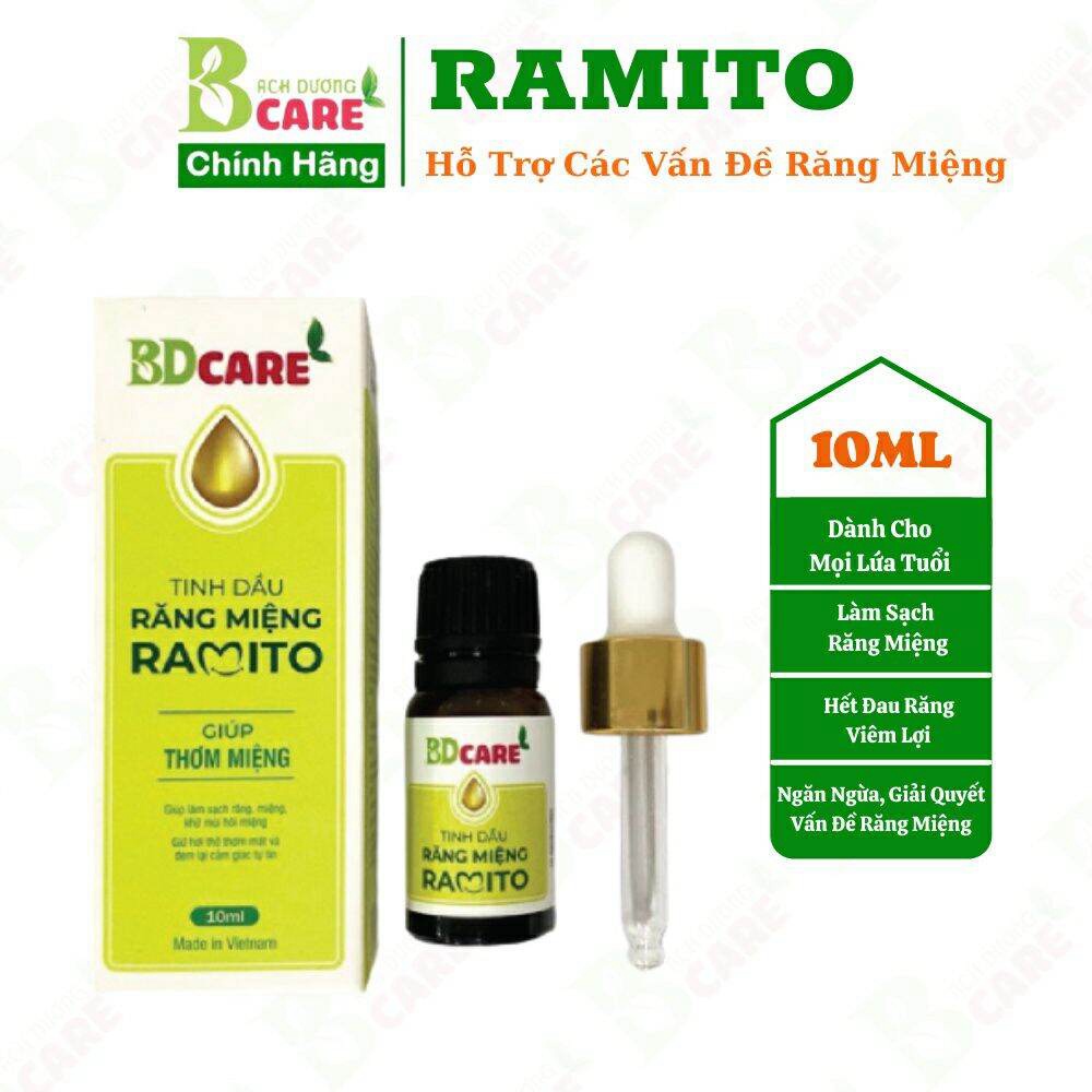 Tinh dầu răng miệng Ramito -10ml - làm sạch, tạo hơi thở thơm mát, phòng ngừa và hỗ trợ giải quyết các vấn về răng miệng