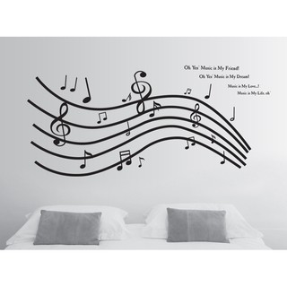 Decal dán tường khung nhạc lượn sóng