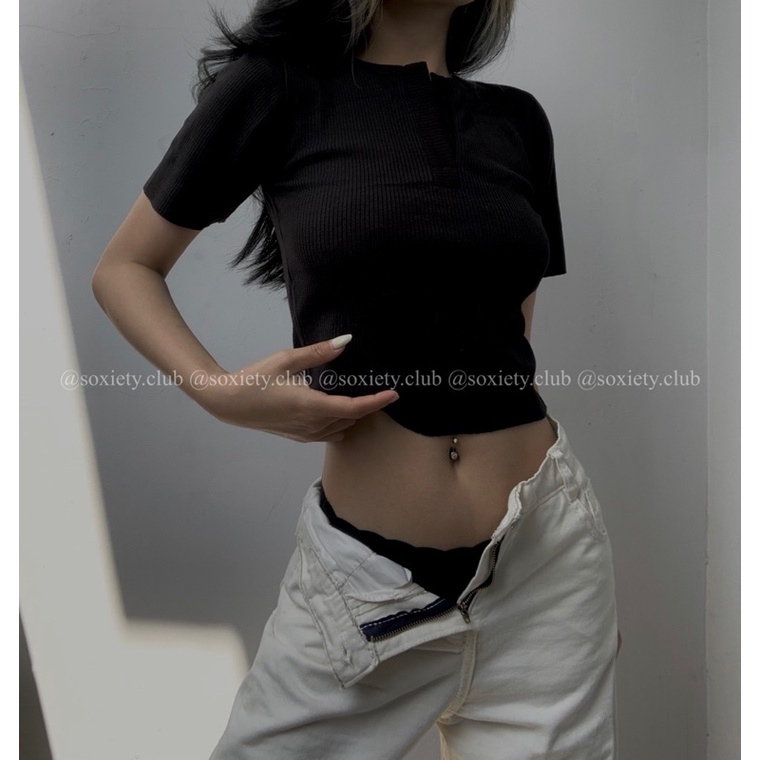 [HÌNH THẬT] Croptop basic cổ VA08