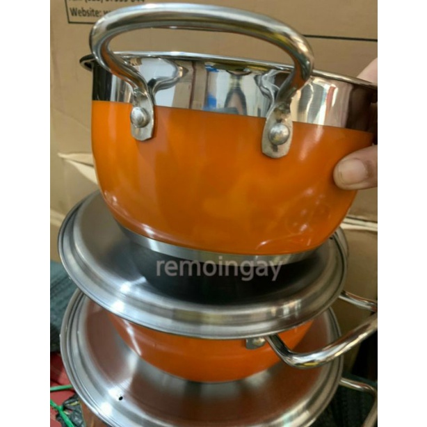 Bộ  nồi màu FIVESTAR  đấy từ 16/18/20/24 CM nấu được các loại bếp ( BẢO HANH 5 NĂM)