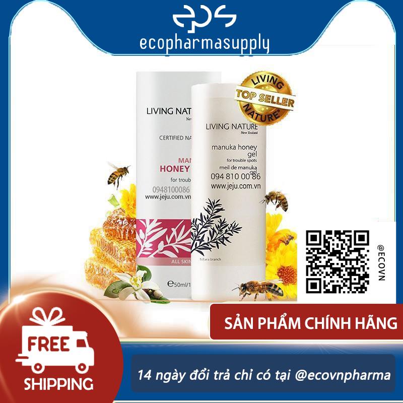 Gel Giảm Mụn Từ Mật Ong Manuka Living Nature Manuka Honey Gel 50ml