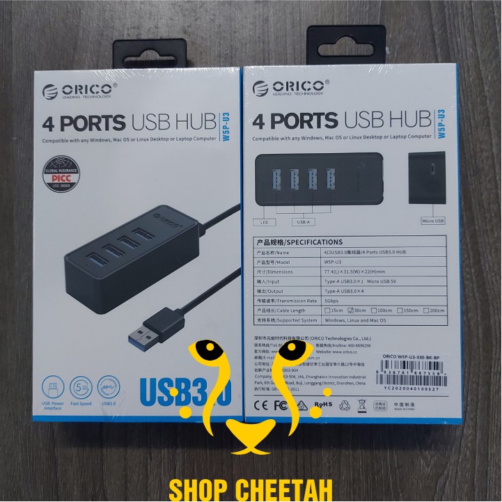 Bộ chia 4 cổng USB 3.0 – Hub Orico W5P-U3 – Chính Hãng – Bảo hành 12 tháng – USB3.0 Four – Port Hub