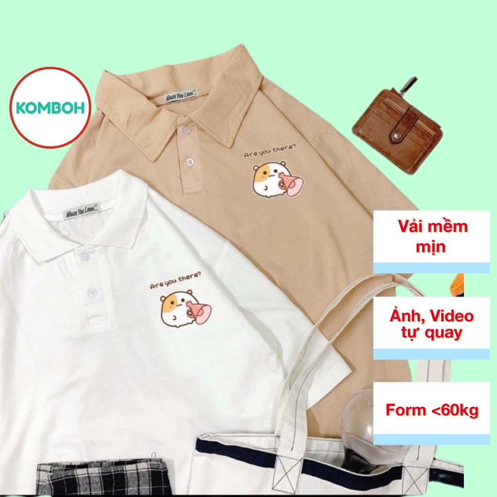 Áo thun polo có cổ KOMBOH phông Unisex nam nữ oversize form rộng HEO CON A104 | BigBuy360 - bigbuy360.vn
