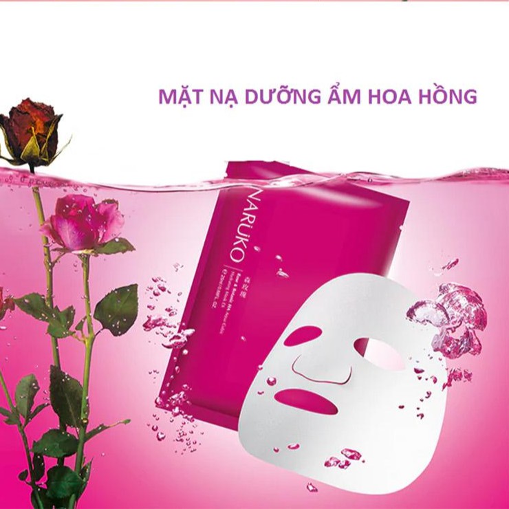 Miếng Lẻ Mặt Nạ Naruko Cấp Nước Sâu & Sáng Da Hoa Hồng Nhung Rose and BOTANIC HA Aqua Cubic Hydrating Mask EX Bản Đài