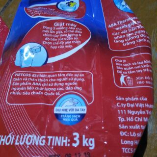 Bột giặt nhiệt ABA 2,9kg