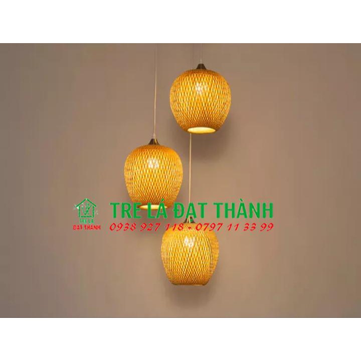 Đèn mây tre hình quả táo trang trí không gian quán dễ dàng