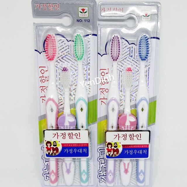 Bộ 3 Bàn Chải Hàn Quốc FAMILY ( Rất tiện mang đi du lịch cho cả gia đình)