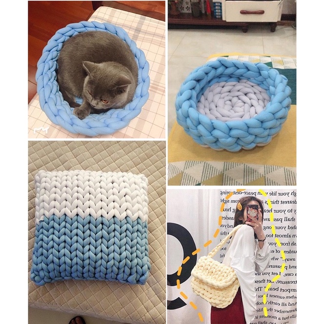 Len Chunky cotton, sợi siêu to