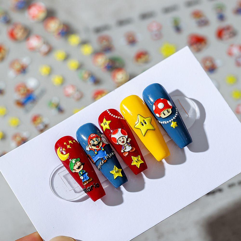 [Hàng mới về] Nhãn dán trang trí móng tay họa tiết hoạt hình 3D dễ thương
