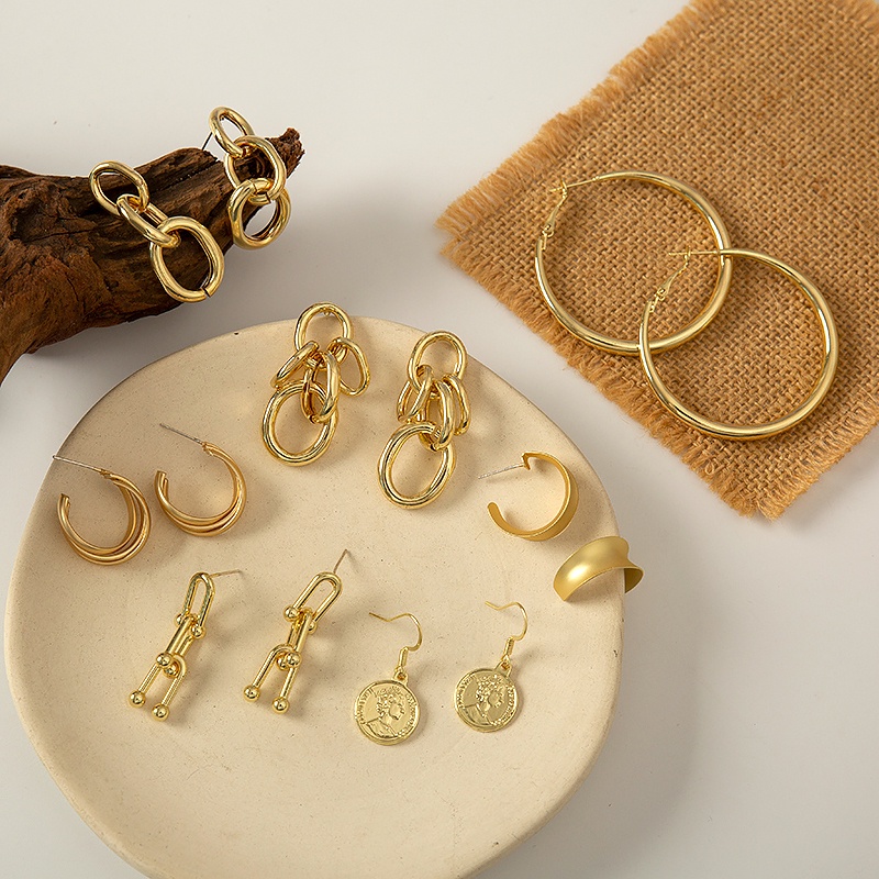 Bông tai mạ vàng hình vuông thời trang