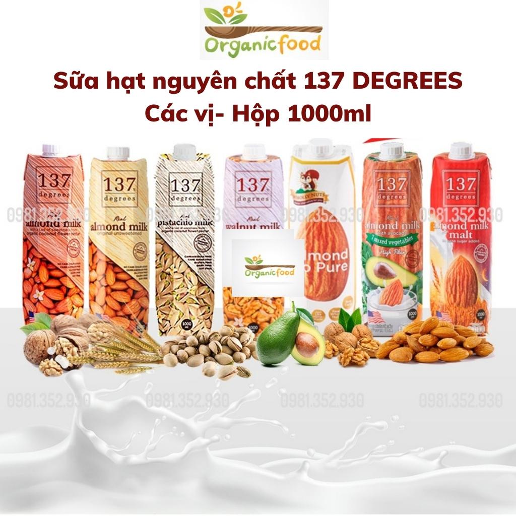 Sữa Hạt Hạnh Nhân, Óc Chó Nguyên Chất 137 DEGREES Thái Lan Các Vị- Hộp 1000 ml, Date Mới