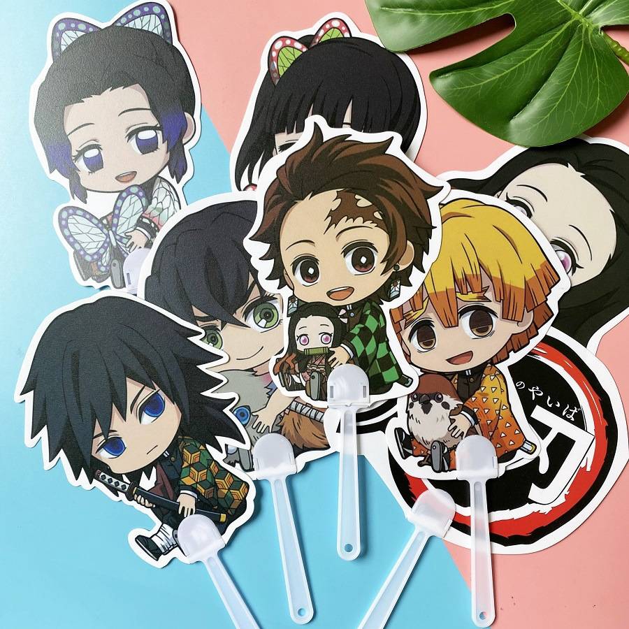 Quạt Giấy Lụa nhựa Cấp Anime Demon Slayer Kimetsu No Yaiba Kamado Tanjirou