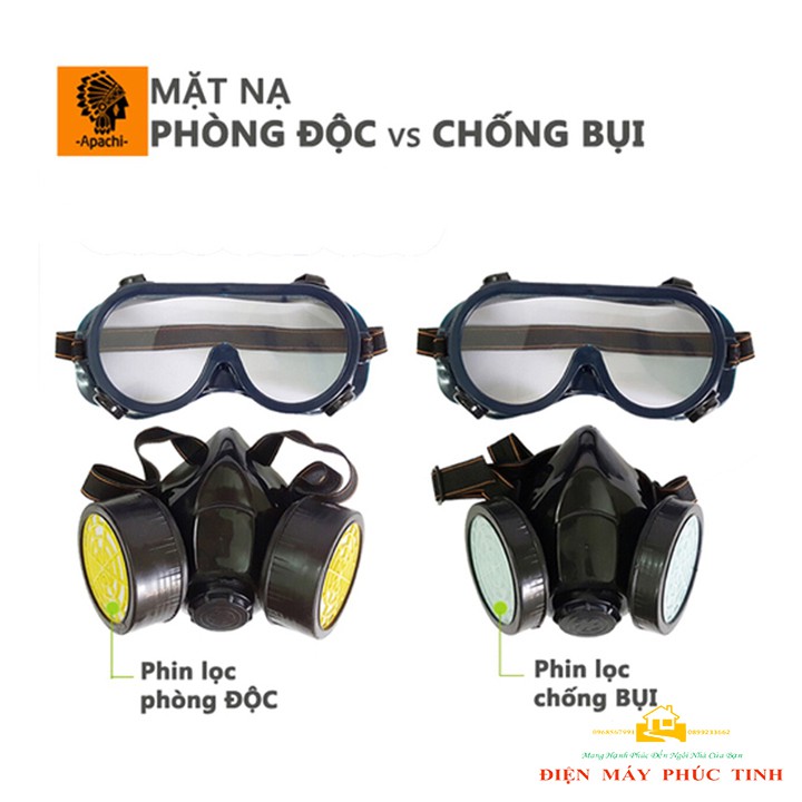 MẶT NẠ PHÒNG ĐỘC 2 PHIN LỌC CÓ KÍNH