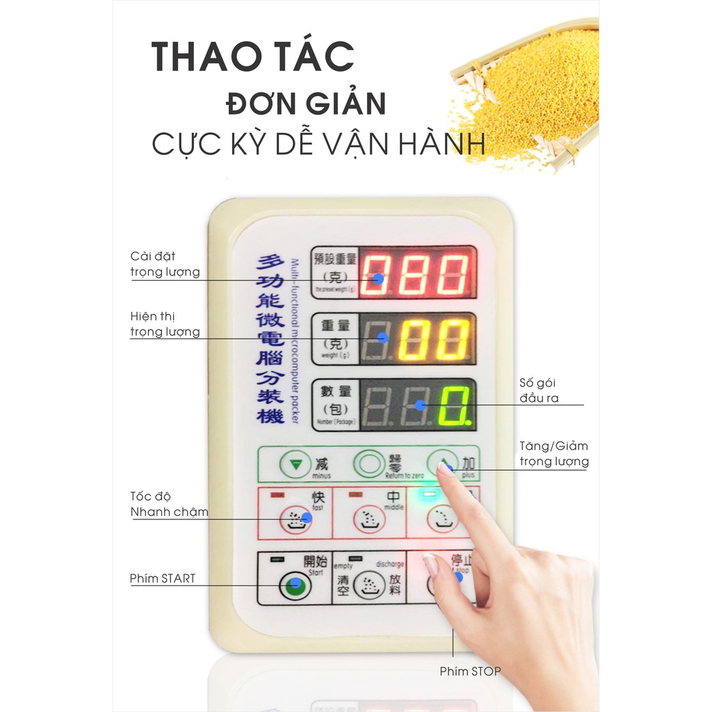 Cân định lượng 500g, máy định lượng bột hạt - Propack