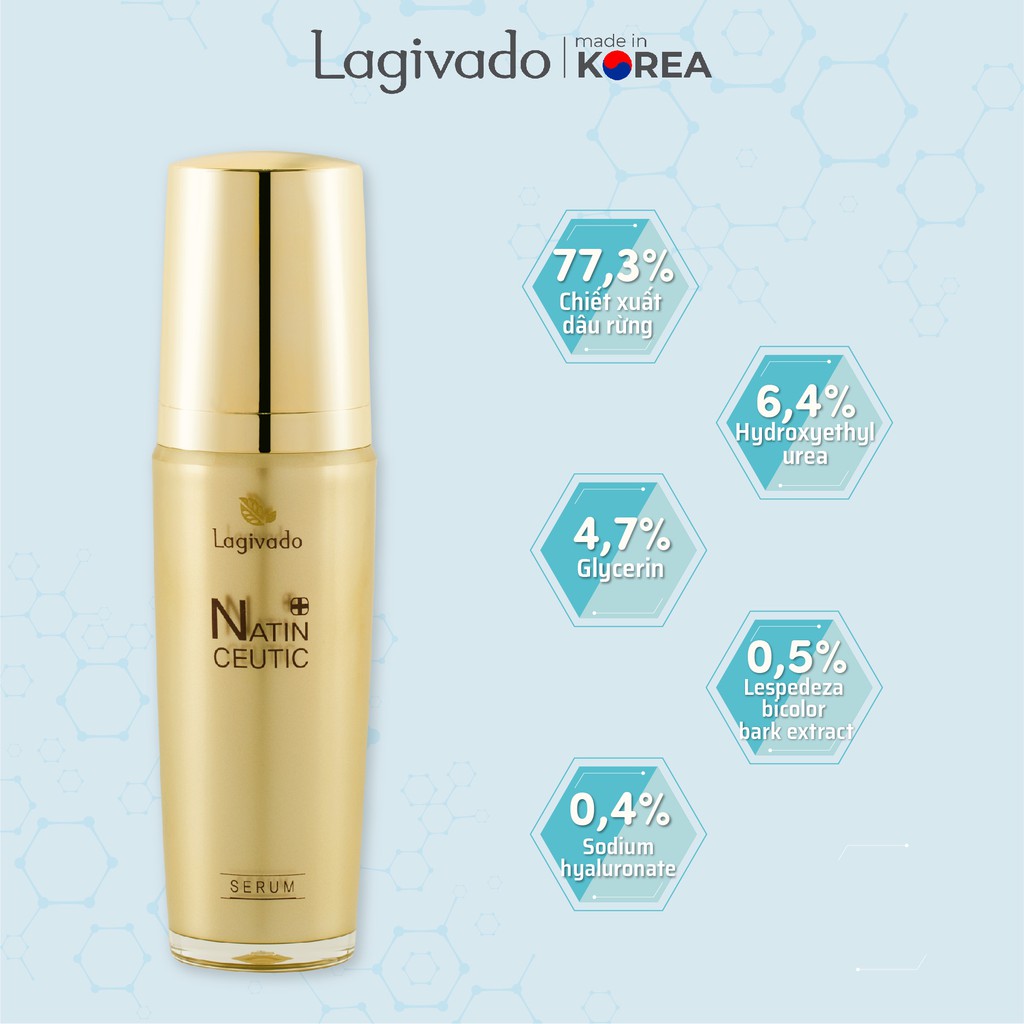 Serum dưỡng da mờ nám, chống lão hóa LAGIVADO Fragaria vesca 77,3%, Hydroxyethyl urea 6,4 % - 50ml