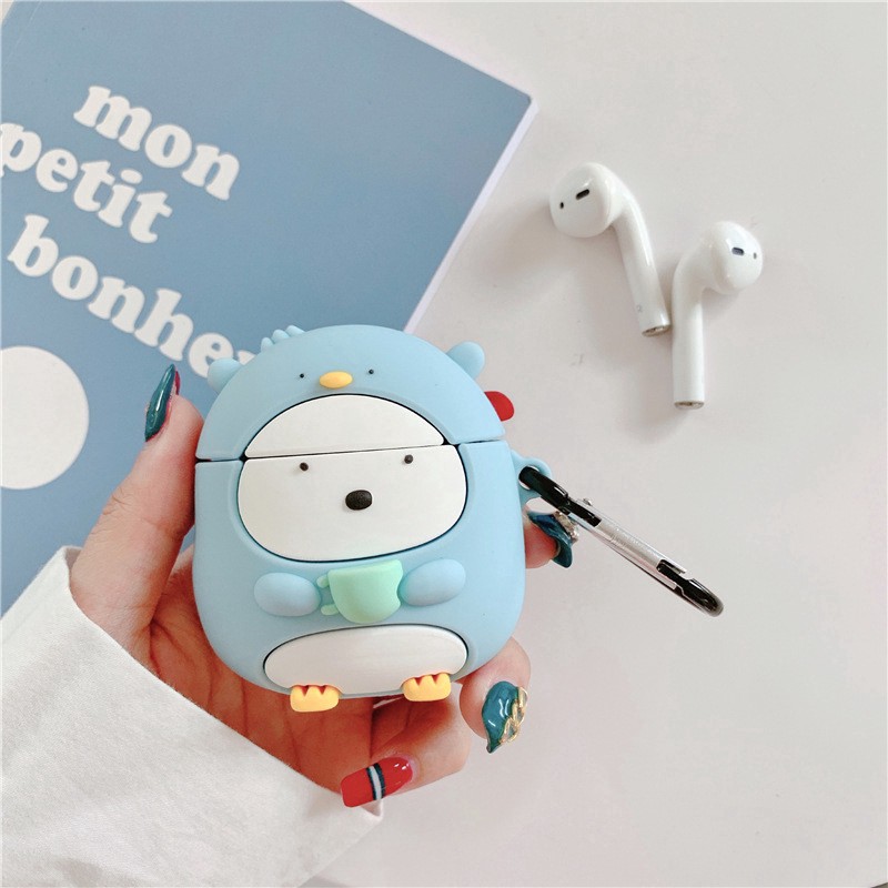 Vỏ hộp đựng tai nghe Airpods 1 2 hình chim cánh cụt anime Sumikko gurashi dễ thương