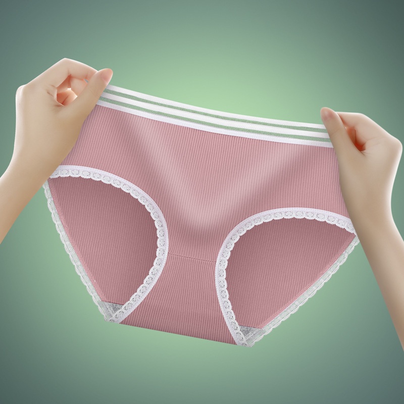 Quần chíp nữ cotton thoáng mát phối viền ren cạp sexy Sumio_offical QL015 kháng khuẩn