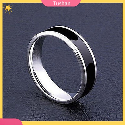 Nhẫn Thép Titan Không Gỉ Màu Đen Cho Cặp Đôi