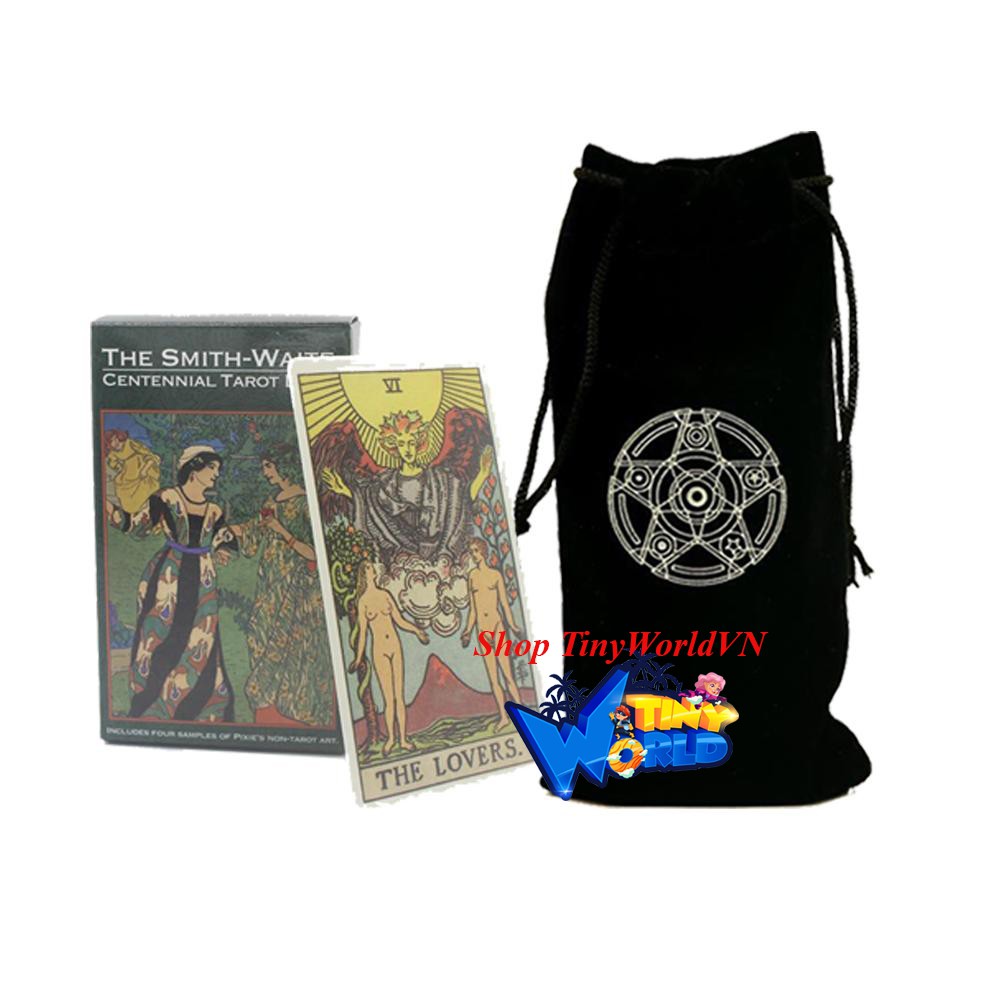 Combo Bộ Bài Tarot The Smith-Waite Tarot Centennial Edition Pamela Colman Smith Commemorative Cao Cấp và Túi Nhung Đựng