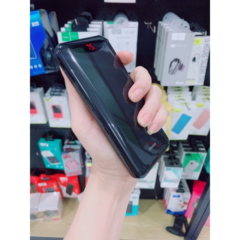 ✔XẢ KHO✔Pin sạc dự phòng cho IPhone hỗ trợ sạc nhanh siêu mỏng chính hãng Baseus Simbo Smart Power Bank 10000mAh đèn Led