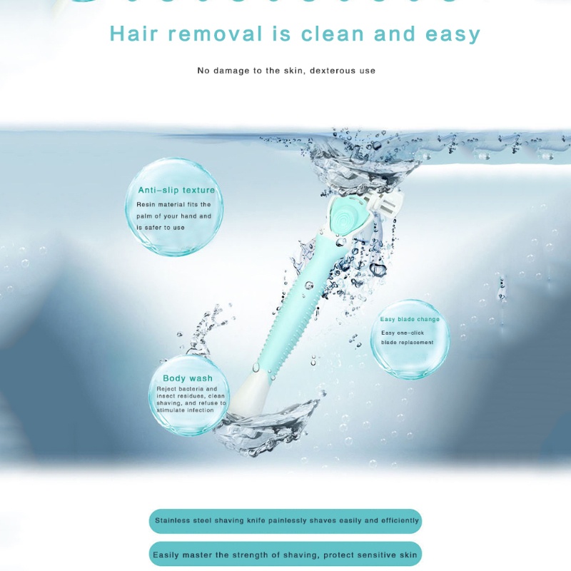 Dao Cạo Râu 6 Lưỡi Với 4 Tay Cầm Chống Trượt Thay Thế Cho Nữ YOUYO