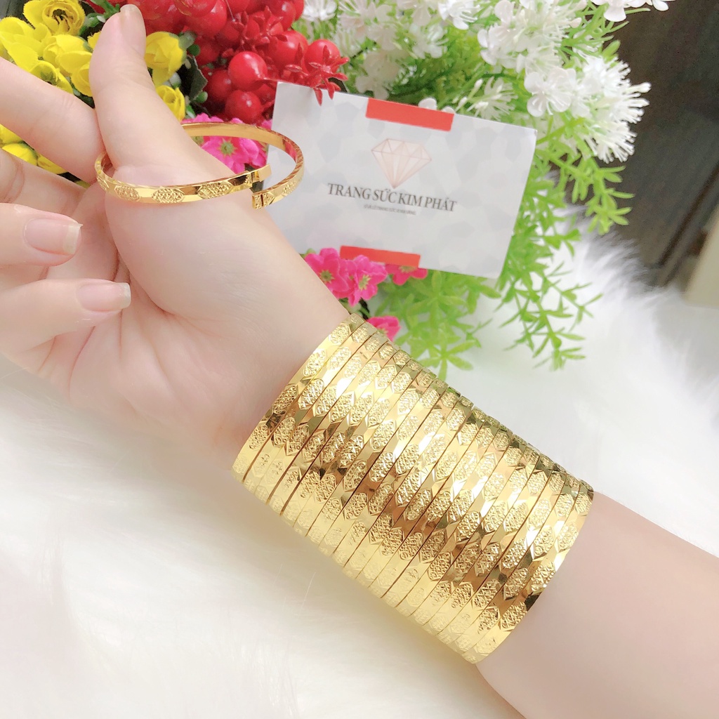 Bộ ximen 4li, khóa lưỡi gà mạ vàng 18K giống thật 99,9% Bộ 7 vòng ximen khóa gài như vàng thật v1010