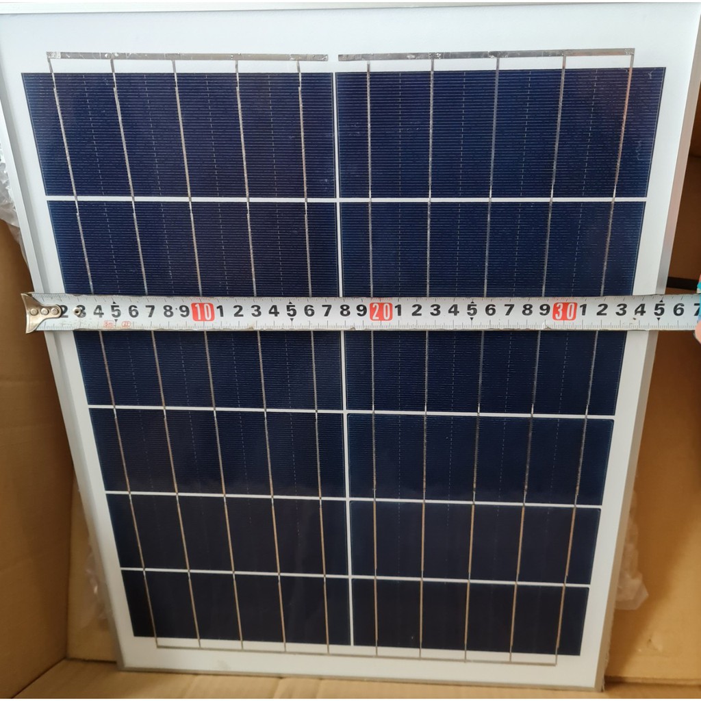 Tấm pin năng lượng mặt trời Solar Panel 6V 20W Poly - Solar panel 6V 20W Poly, sẵn dây nối 5m, đầu cắm tùy chọn