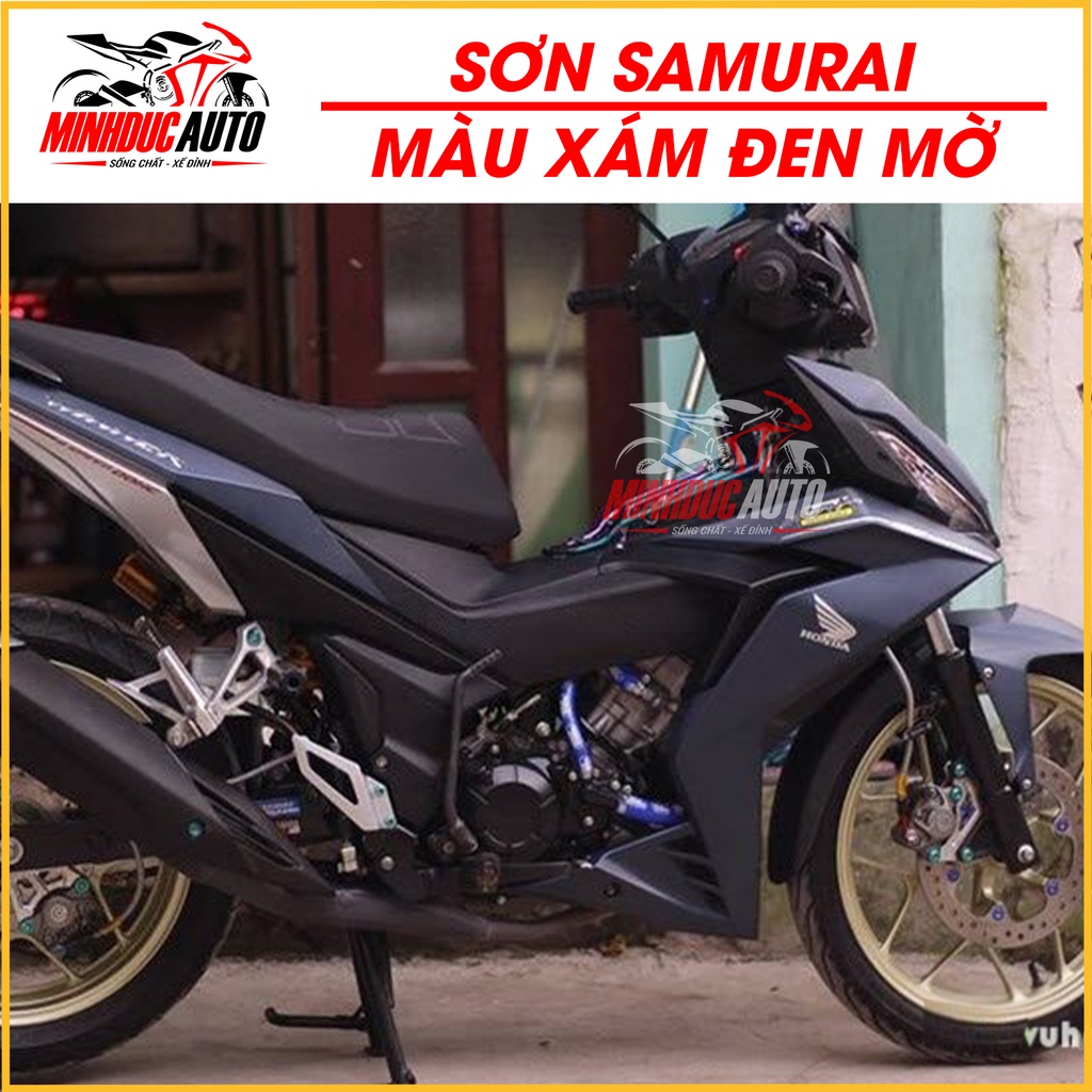 Sơn Samurai màu xám đen mờ Y9494 - chai sơn xịt cao cấp nhập khẩu từ Malaysia.