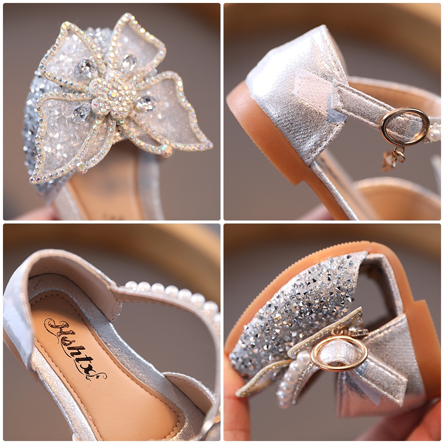 Sandal bé gái Giày múa biểu diễn cho bé hình bướm đính kim sa lấp lánh SDG20