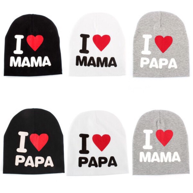 Mũ cotton i love momma