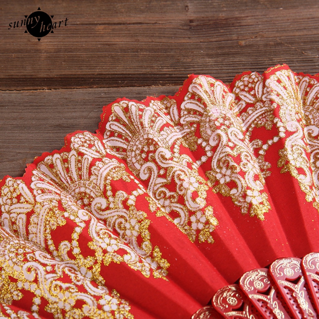 Quạt Xếp Cầm Tay Trọng Lượng Nhẹ In Họa Tiết Hoa Cho Đám Cưới