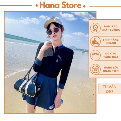 Bikini đi biển HANA bộ đi biển áo dài siêu kín đáo - sp 32
