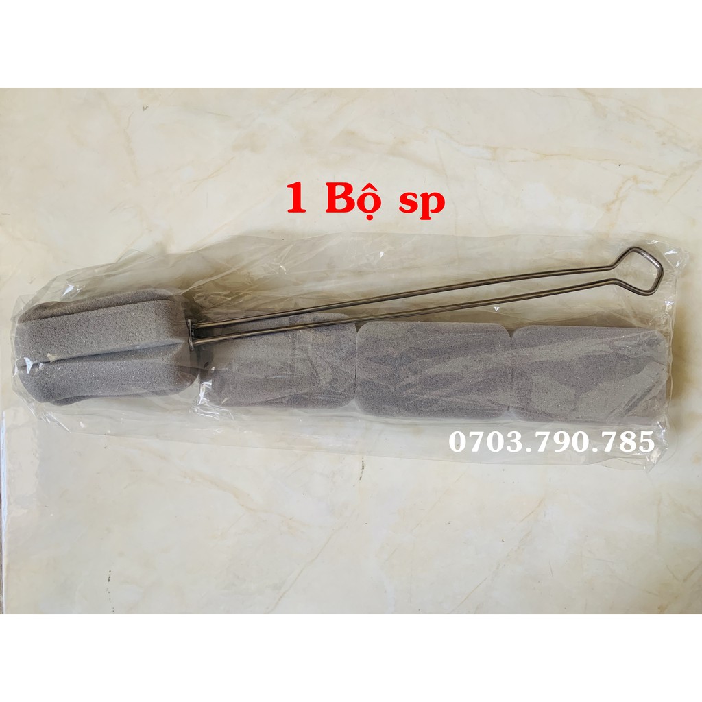 Dụng cụ rửa ly đầu bọt biển thay thế được - cán inox dài 35cm