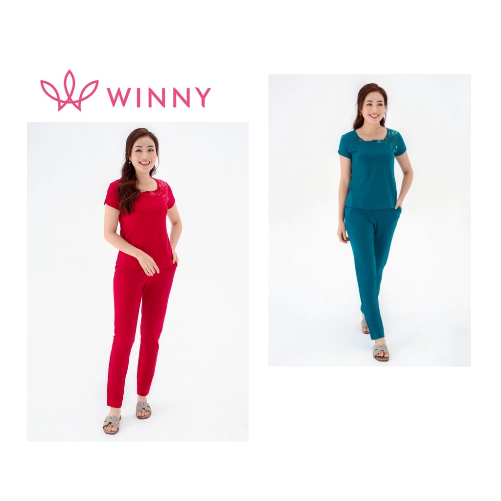 [CHÍNH HÃNG] Bộ đồ mặc nhà đẹp WINNY trẻ trung, cotton co giãn thấm hút mồ hôi