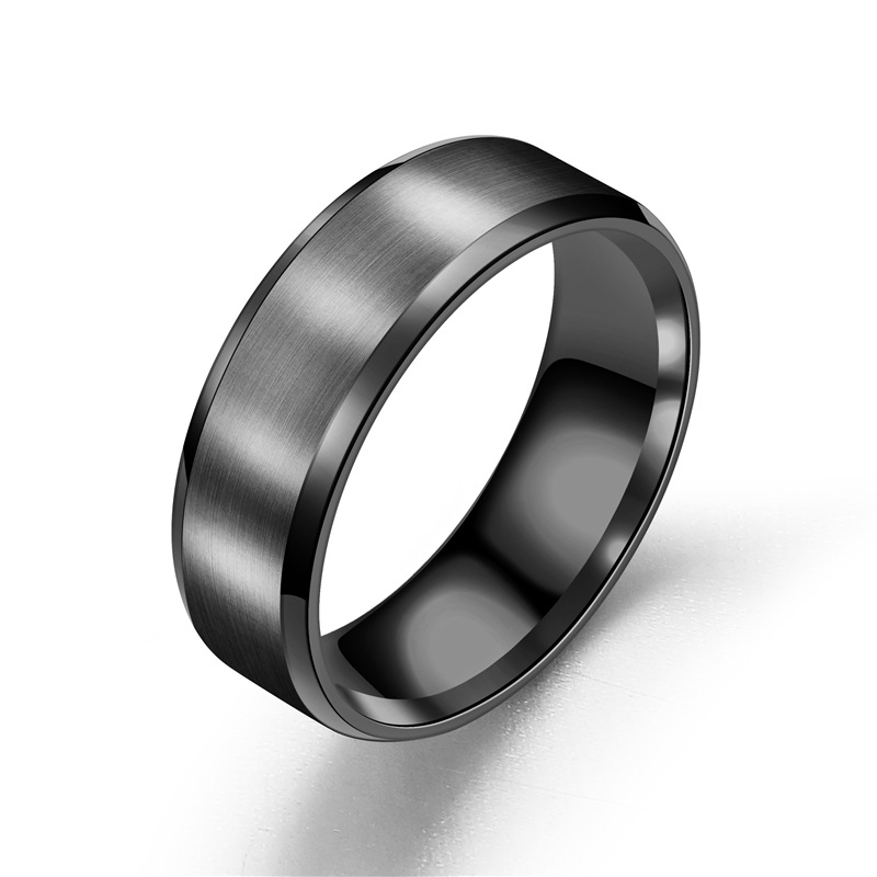 Nhẫn 8mm Khắc Tên Bằng Thép Không Gỉ Màu Xanh Dương / Đen / Bạc / Vàng Tùy Chỉnh Cho Nam