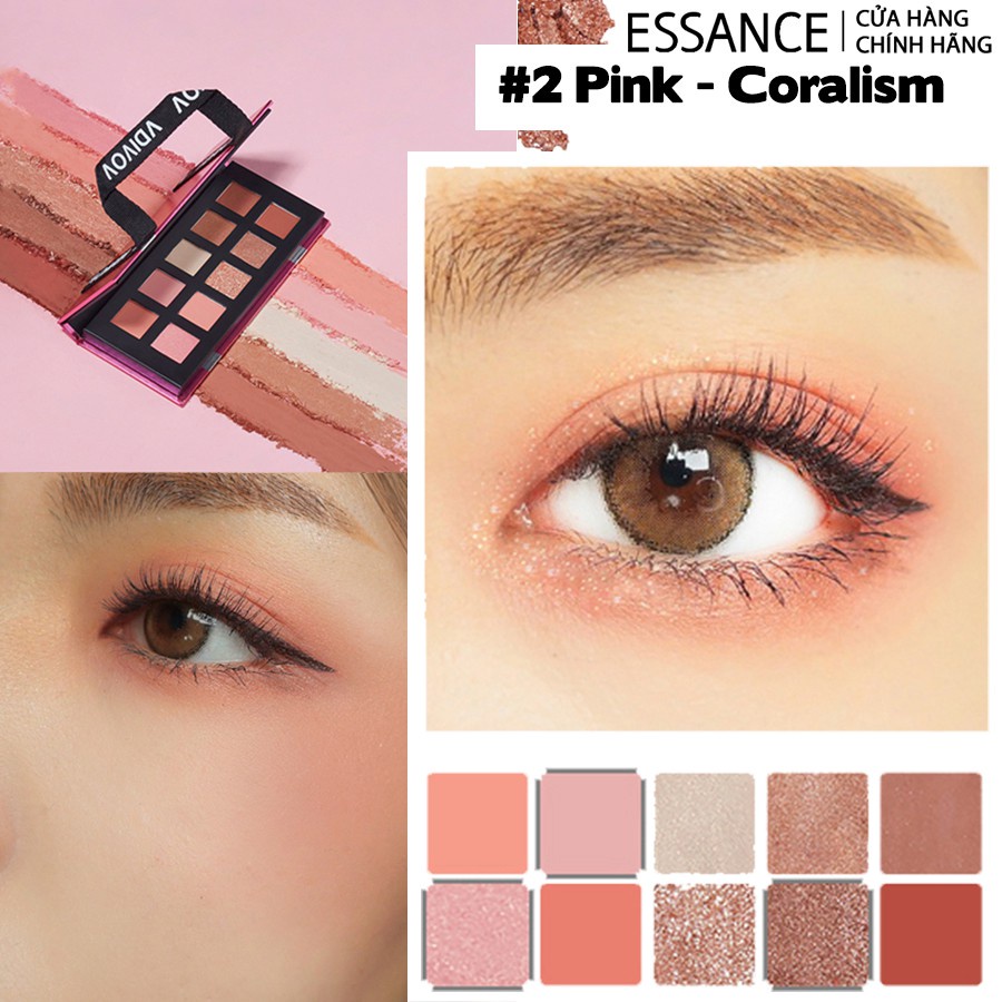 [Mã COSLG5 giảm 10%]Phấn mắt 10 màu Essance VDIVOV Eye Color Bag 10g